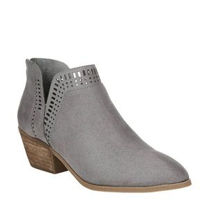 Carlos Santana grey zip up chuck heel booties